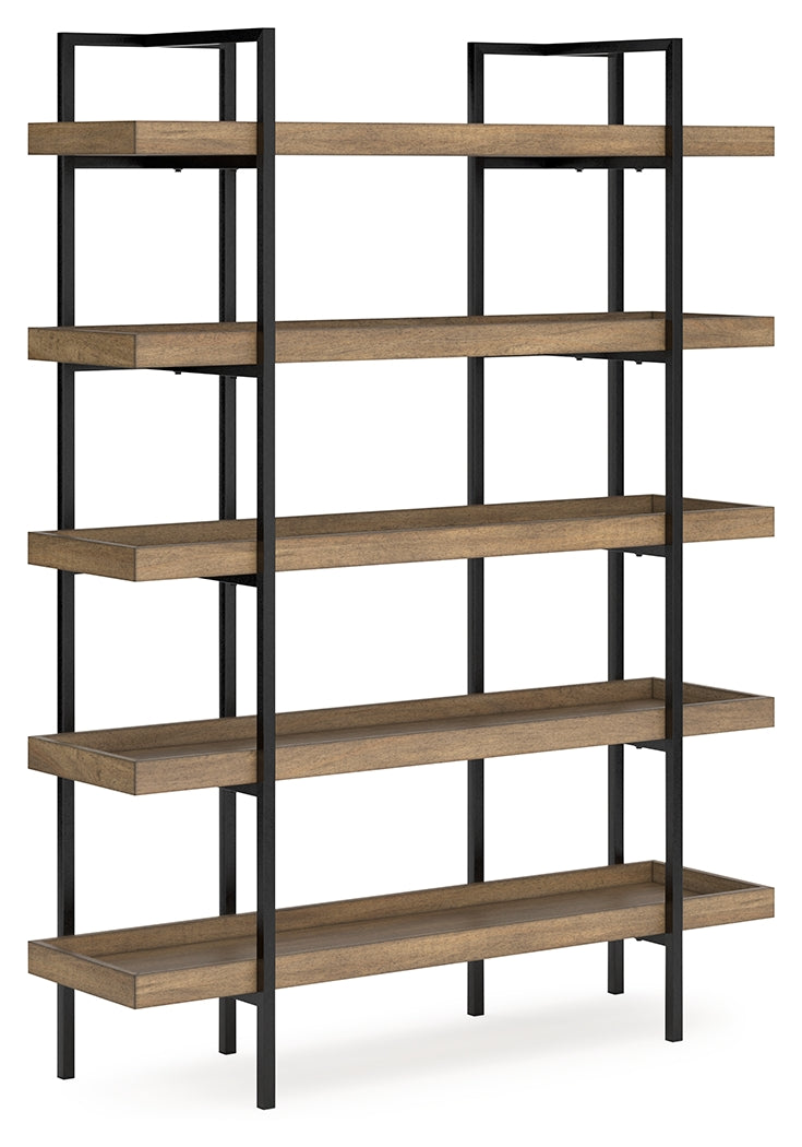 Montia Light Brown 76" Bookcase from Ashley - Luna Furniture