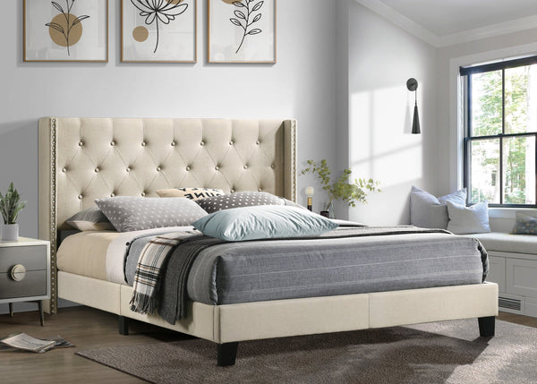 Moonstar Beige Twin Platform Bed
