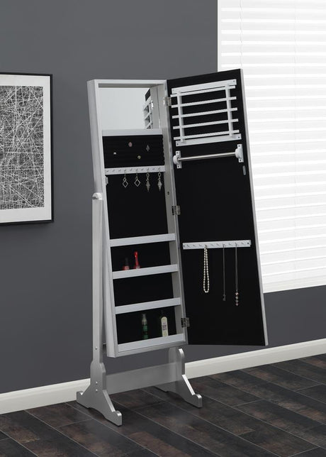 Moore Silver Jewelry Cheval Mirror from Coaster - Luna Furniture