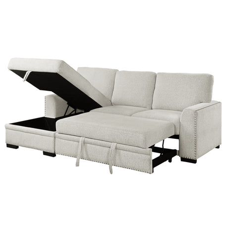 Morelia Beige LAF Storage Sleeper Sofa Chaise from Homelegance - Luna Furniture