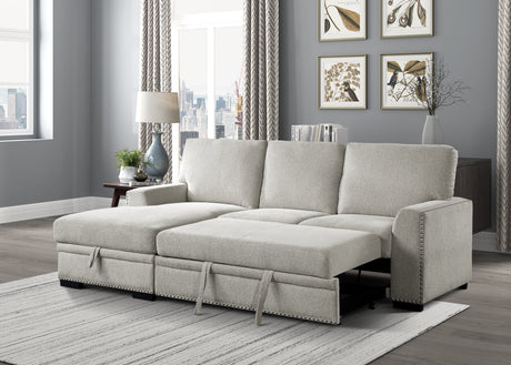 Morelia Beige LAF Storage Sleeper Sofa Chaise from Homelegance - Luna Furniture