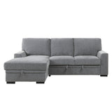 Morelia Gray LAF Storage Sleeper Sofa Chaise from Homelegance - Luna Furniture