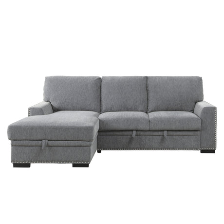Morelia Gray LAF Storage Sleeper Sofa Chaise from Homelegance - Luna Furniture