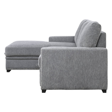 Morelia Gray LAF Storage Sleeper Sofa Chaise from Homelegance - Luna Furniture