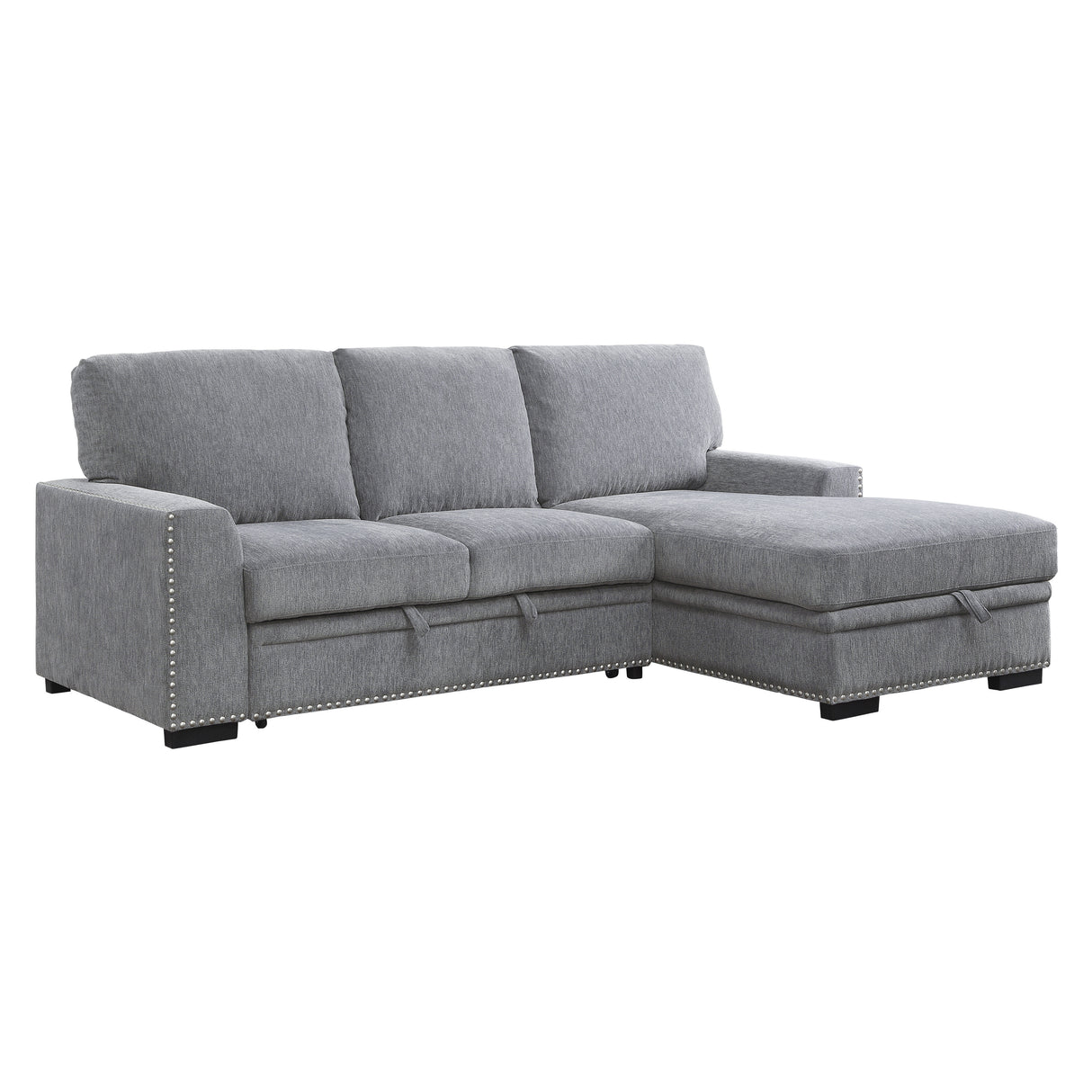 Morelia Gray RAF Storage Sleeper Sofa Chaise from Homelegance - Luna Furniture