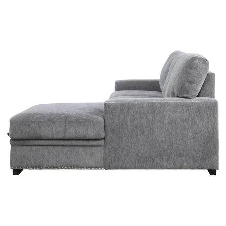 Morelia Gray RAF Storage Sleeper Sofa Chaise from Homelegance - Luna Furniture