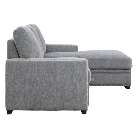 Morelia Gray RAF Storage Sleeper Sofa Chaise from Homelegance - Luna Furniture