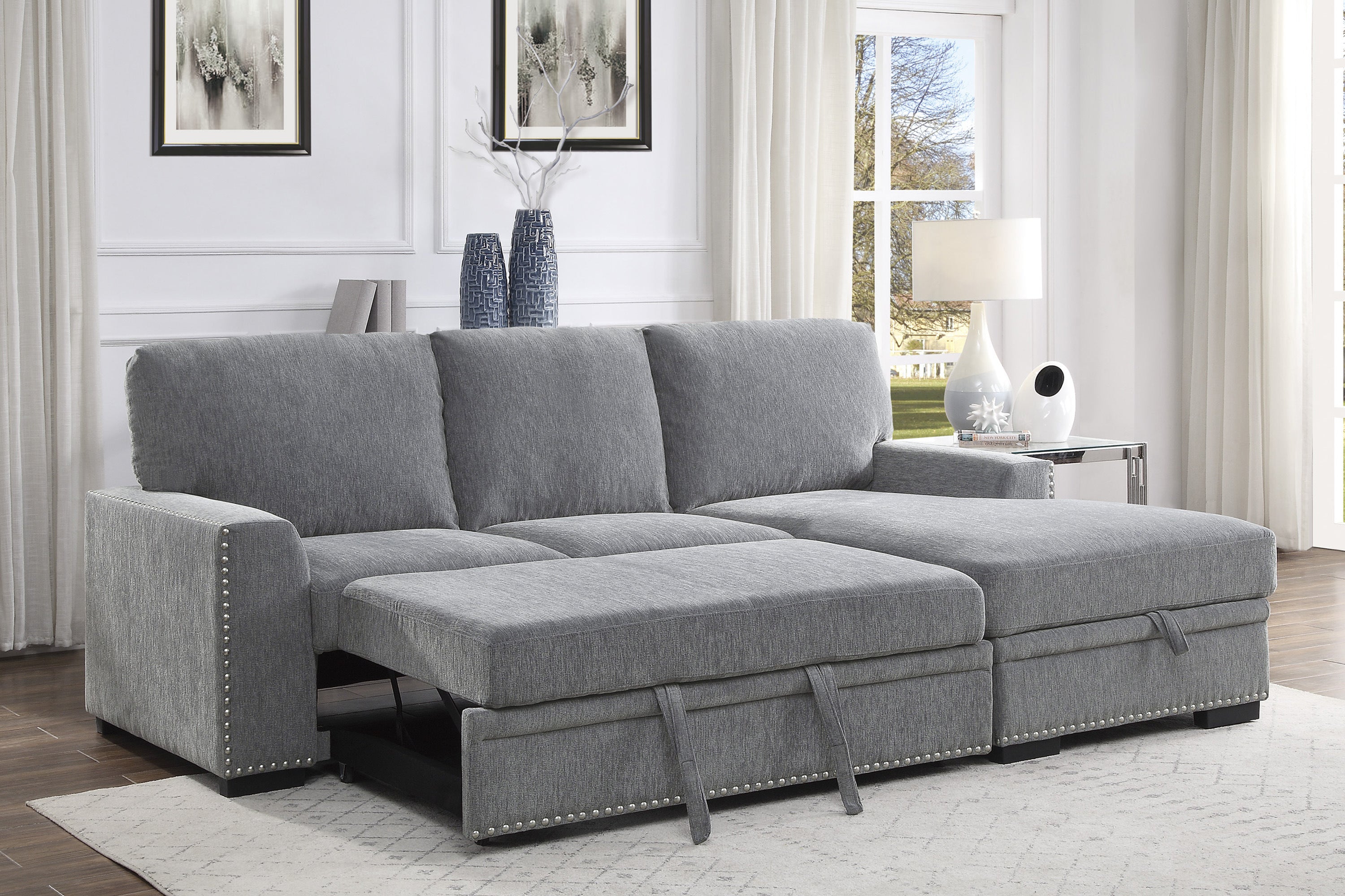 9468DG*2RC2L (2)2-Piece Sectional with Pull-out Bed and Right