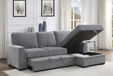 Morelia Gray RAF Storage Sleeper Sofa Chaise from Homelegance - Luna Furniture