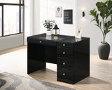 Morgan Black Makeup Vanity Set with Lighted Mirror from Crown Mark - Luna Furniture