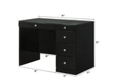 Morgan Black Makeup Vanity Set with Lighted Mirror from Crown Mark - Luna Furniture