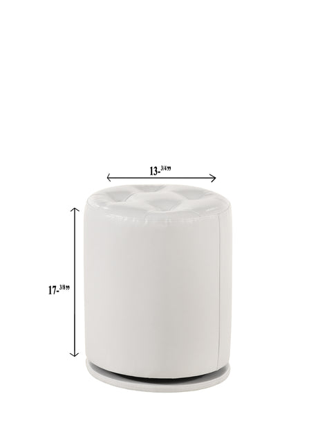 Morgan White Round Swivel Stool from Crown Mark - Luna Furniture