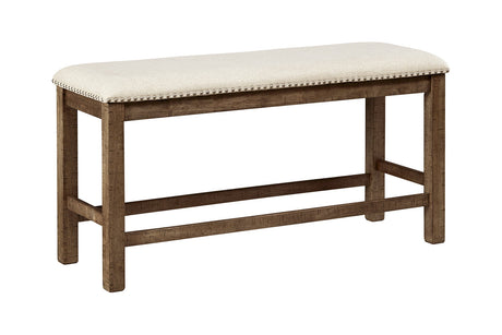 Moriville Grayish Brown Counter Height Bench from Ashley - Luna Furniture