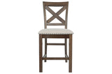 Moriville Grayish Brown Counter Height Chairs, Set of 2 from Ashley - Luna Furniture