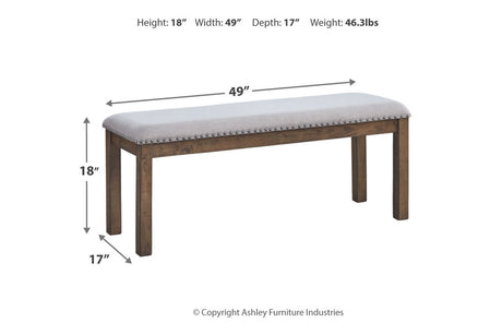 Moriville Grayish Brown Dining Bench from Ashley - Luna Furniture