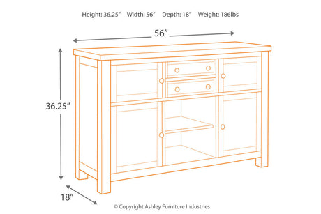 Moriville Grayish Brown Dining Server from Ashley - Luna Furniture