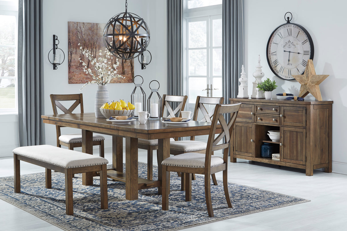 Moriville Grayish Brown Extendable Dining Set from Ashley - Luna Furniture