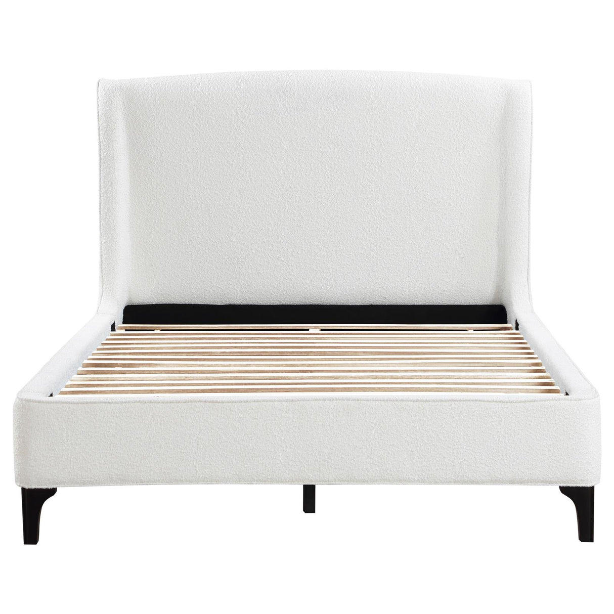 Mosby White Upholstered Curved Headboard Queen Platform Bed from Coaster - Luna Furniture