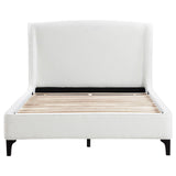 Mosby White Upholstered Curved Headboard Queen Platform Bed from Coaster - Luna Furniture