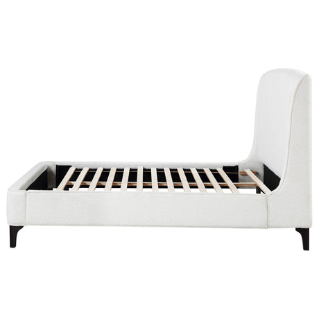 Mosby White Upholstered Curved Headboard Queen Platform Bed from Coaster - Luna Furniture