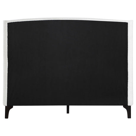 Mosby White Upholstered Curved Headboard Queen Platform Bed from Coaster - Luna Furniture