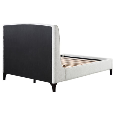 Mosby White Upholstered Curved Headboard Queen Platform Bed from Coaster - Luna Furniture