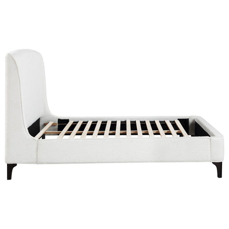 Mosby White Upholstered Curved Headboard Queen Platform Bed from Coaster - Luna Furniture