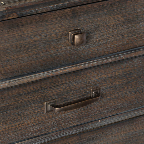 Motsinger Brown 4-Piece Bedroom Set (Queen Bed, Nightstand, Dresser, Mirror) from Homelegance - Luna Furniture