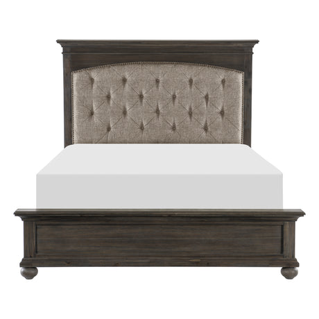 Motsinger Brown King Upholstered Panel Bed from Homelegance - Luna Furniture