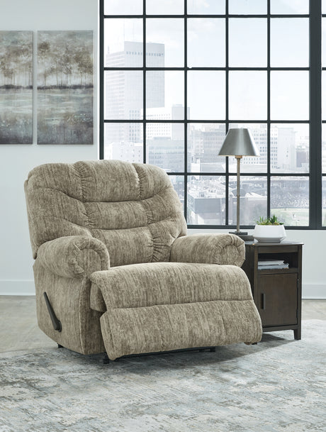 Movie Man Taupe Recliner from Ashley - Luna Furniture