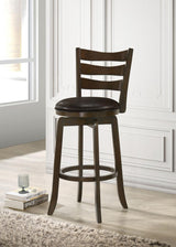 Murphy Dark Cherry and Brown Ladder Back Pub Height Swivel Bar Stool from Coaster - Luna Furniture