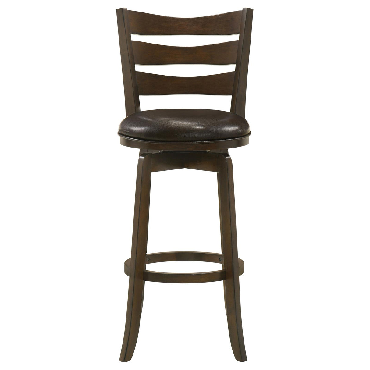 Murphy Dark Cherry and Brown Ladder Back Pub Height Swivel Bar Stool from Coaster - Luna Furniture