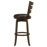 Murphy Dark Cherry and Brown Ladder Back Pub Height Swivel Bar Stool from Coaster - Luna Furniture
