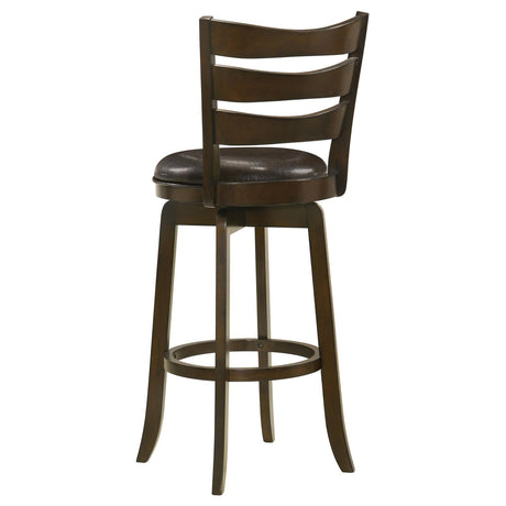 Murphy Dark Cherry and Brown Ladder Back Pub Height Swivel Bar Stool from Coaster - Luna Furniture