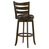 Murphy Dark Cherry and Brown Ladder Back Pub Height Swivel Bar Stool from Coaster - Luna Furniture