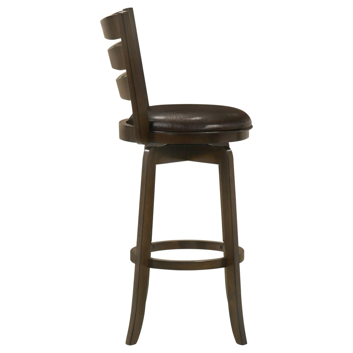 Murphy Dark Cherry and Brown Ladder Back Pub Height Swivel Bar Stool from Coaster - Luna Furniture