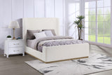 Nala Cream Upholstered Eastern King Wingback Platform Sleigh Bed from Coaster - Luna Furniture