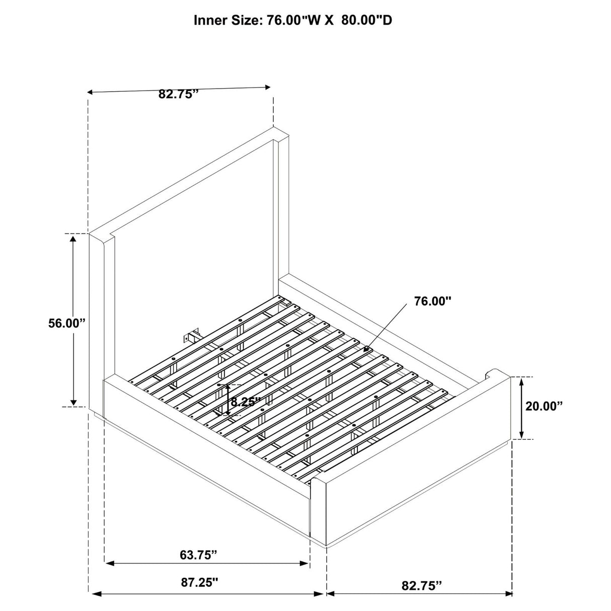 Nala Cream Upholstered Eastern King Wingback Platform Sleigh Bed from Coaster - Luna Furniture