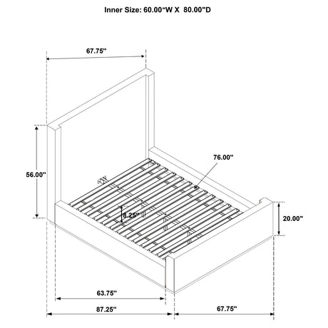 Nala Cream Upholstered Queen Wingback Platform Sleigh Bed from Coaster - Luna Furniture