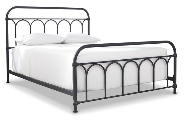 Nashburg Black Queen Metal Platform Bed