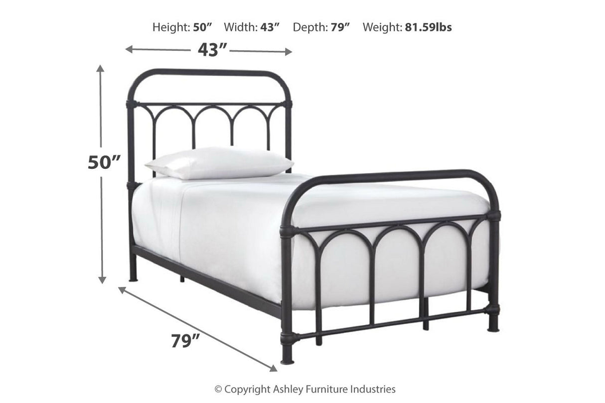 Nashburg Black Twin Metal Platform Bed from Ashley - Luna Furniture