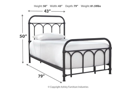 Nashburg Black Twin Metal Platform Bed from Ashley Furniture - Luna Furniture