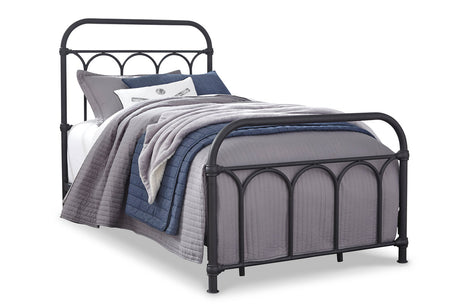 Nashburg Black Twin Metal Platform Bed from Ashley Furniture - Luna Furniture