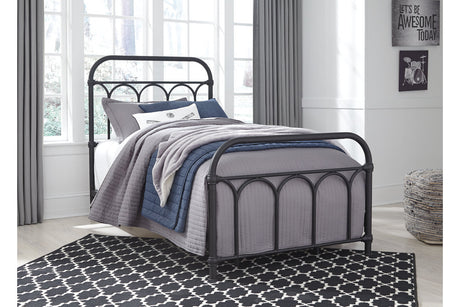 Nashburg Black Twin Metal Platform Bed from Ashley Furniture - Luna Furniture
