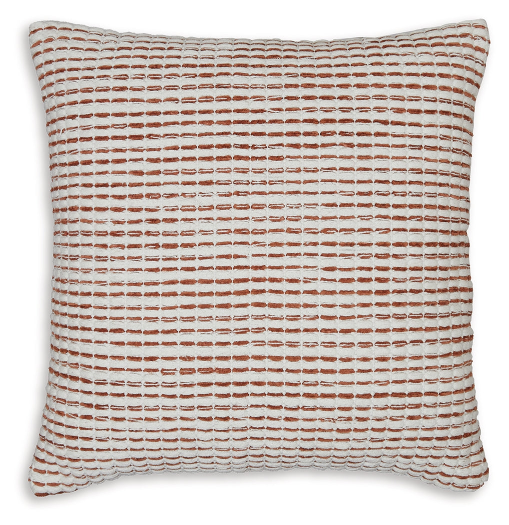 Nashlin White/Rust Pillow (Set of 4) from Ashley Furniture - Luna Furniture