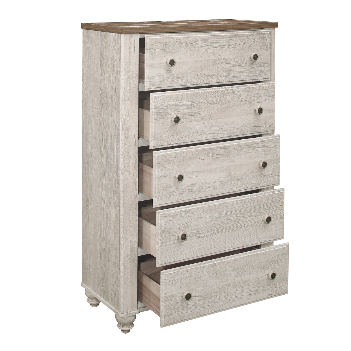 Nashville Antique White/Brown Chest from Homelegance - Luna Furniture