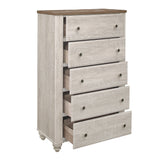 Nashville Antique White/Brown Chest from Homelegance - Luna Furniture