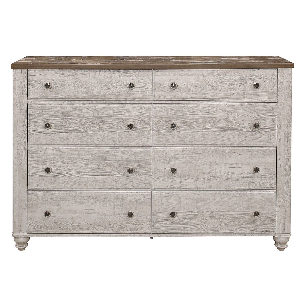 Nashville Antique White/Brown Dresser from Homelegance - Luna Furniture
