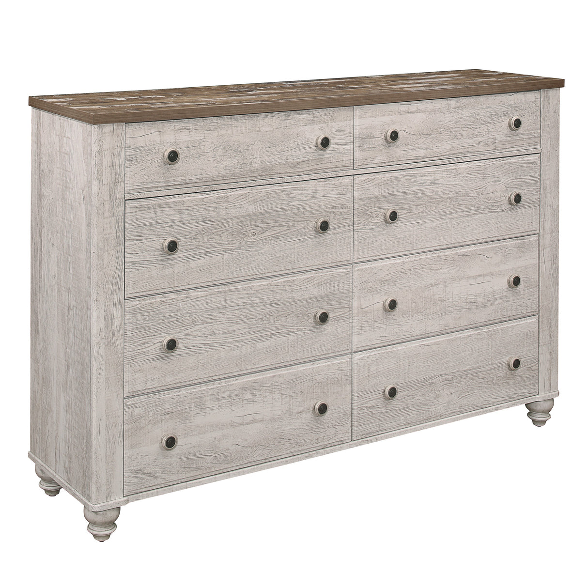 Nashville Antique White/Brown Dresser from Homelegance - Luna Furniture