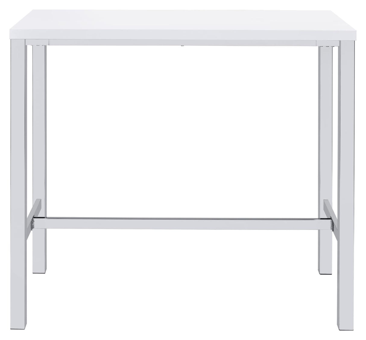 Natividad White High Gloss and Chrome 5-Piece Bar Set from Coaster - Luna Furniture